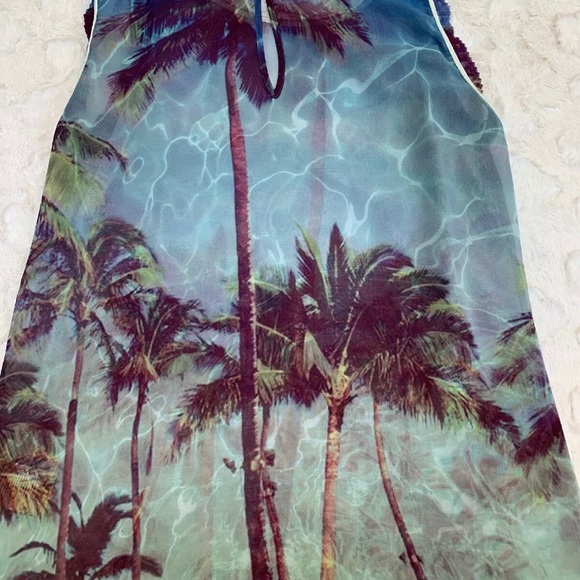 NEW Maison SCOTCH Palm Print Top Sheer - Picture 3 of 9